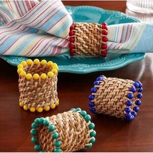 The Pioneer Woman Rattan Napkin Rings, Natural, 2" x 2", Set of 4‎